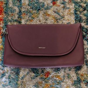 Matt & Nat wine colored clutch purse vegan